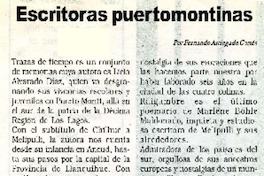 Escritoras puertomontinas  [artículo] Fernando Arriagada Cortés.