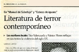 Literatura de terror contemporáneo En "Manuel de Sabotaje" y "Cabeza de Iguana" [artículo] :