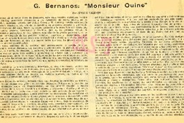 G. Bernanos: "Monsieur Ouine"  [artículo] Ignacio Valente.
