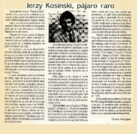 Jerzy Kosinski, pájaro raro  [artículo] Claudio Rodriguez.