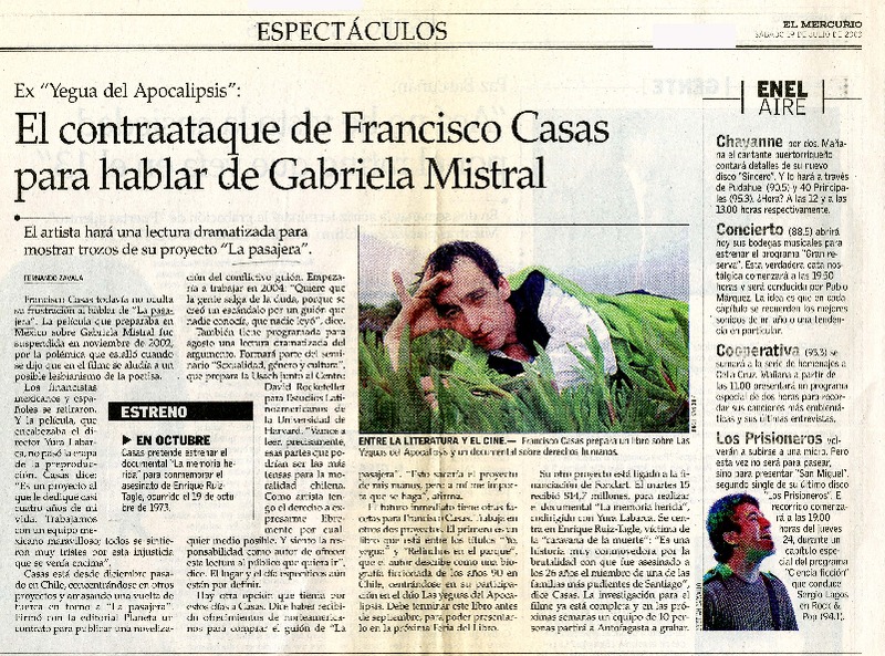 El Contraataque de Francisco Casas para hablar de Gabriela Mistral  [artículo] Fernando Zavala.