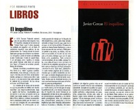 El Inquilino  [artículo] Rodrigo Pinto.