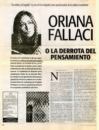 Oriana Fallaci o la derrota delpensamiento  [artículo] Santiago Kovadloff.
