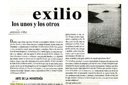 Exilio los unos y los otros  [artículo] Antonio Riba.