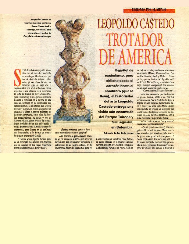 Trotador de América  [artículo] Ana María Larraín.