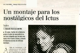 Un montaje para los nostálgicos del Ictus  [artículo] Eduardo Guerrero del Río.
