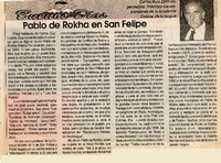 Pablo de Rokha en San Felipe  [artículo] Carlos Ruíz Zaldívar.