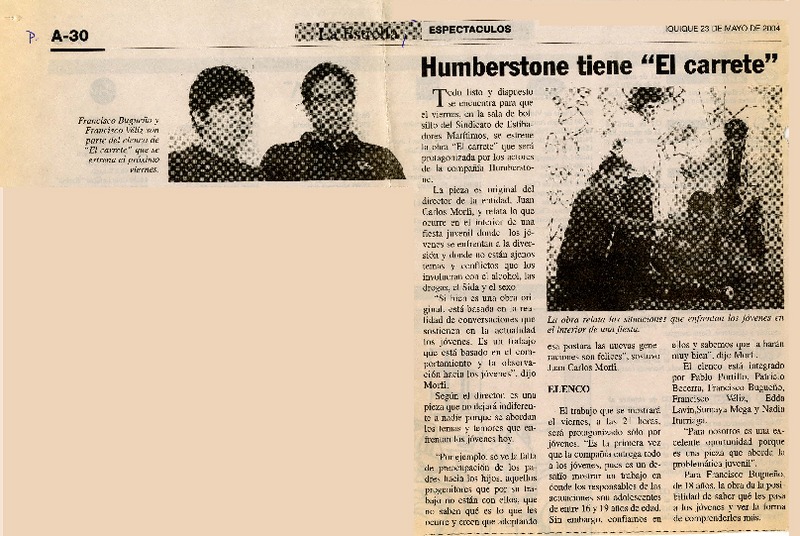 Humberstone tiene "El carrete".  [artículo]