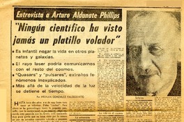 Ningún científico ha visto jamás un platillo volador"  [artículo] Hernán González Valdebenito.