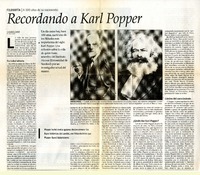 Recordando a Karl Popper  [artículo] Piers Norris Turner.