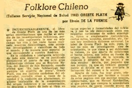 Folklore chileno  [artículo] E. de la F.