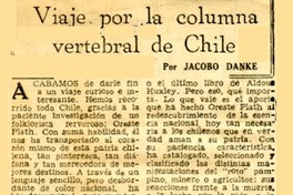 Viaje por la columna vertebral de Chile  [artículo] Jacobo Danke.