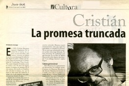 Cristián Huneeus. La promesa truncada.  [artículo] Roberto Careaga Medina