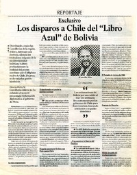 Los Disparos a Chile del "Libro Azul" de Bolivia.  [artículo]