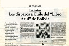 Los Disparos a Chile del "Libro Azul" de Bolivia.  [artículo]
