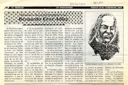 Presbítero Benjamín Astudillo Cruz, Bernardo Cruz Adler.  [artículo]