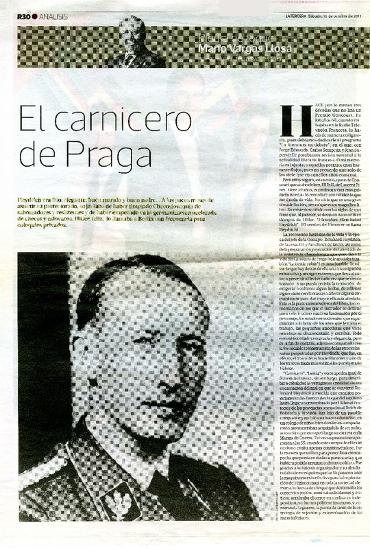 El carnicero de Praga  [artículo] Mario Vargas Llosa.