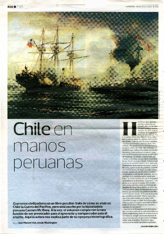 Chile en manos peruanas  [artículo] Juan Manuel Vial.