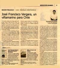 José Francisco Vergara, un viñamarino para Chile  [artículo] Alejandro San Francisco.