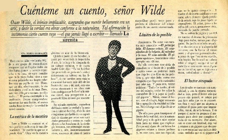 Cuénteme un cuento, señor Wilde  [artículo] Ana María Güiraldes.