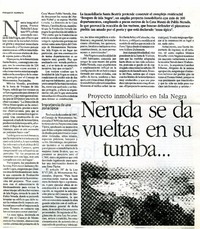 Neruda se da vueltas en su tumba  [artículo] Fernando Barraza.