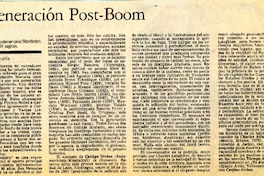 La generación post boom  [artículo] Antonio Avaria.