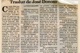 Trasluz de José Donoso  [artículo] Mario Rodríguez Ordenes.