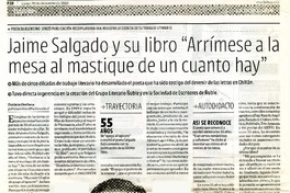 Jaime Salgado y su libro "Arrímese a la mesa y mastique de un cuanto hay..."  [artículo] Patricia Orellana.