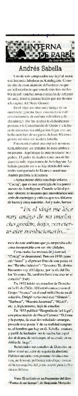 Andrés Sabella  [artículo]Benjamín, Morgado.