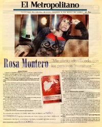 Rosa Montero "Me siento identificada con las personas monstruos" [artículo] : Ximena Villanueva.