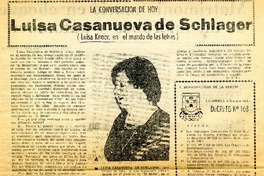 Luisa Casanueva de Schlager.  [artículo]