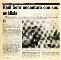 Raúl Sohr encantará con sus análisis  [artículo]