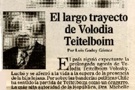 El largo trayecto de Volodia Teitelboim  [artículo]Luis Godoy Gómez.