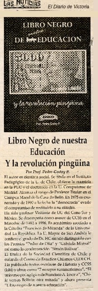 Libro negro de nuestra educación y la revolución pingüina  [artículo].