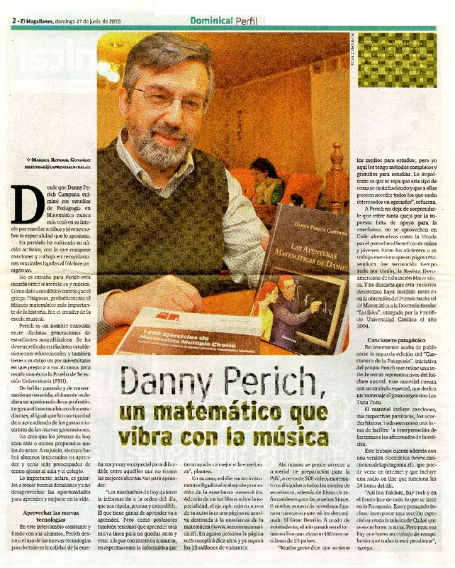 Danny Perich, un matemático que vibra con la música  [artículo] Marisol Retamal González.