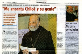 "Me encanta Chiloé y su gente" (entrevista)  [artículo] Mauricio Muñoz Moreno.