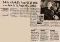 Adiós a Rodolfo Fogwill, el gran cronista de la Argentina actual  [artículo] Maureen Lennon Zaninovic.