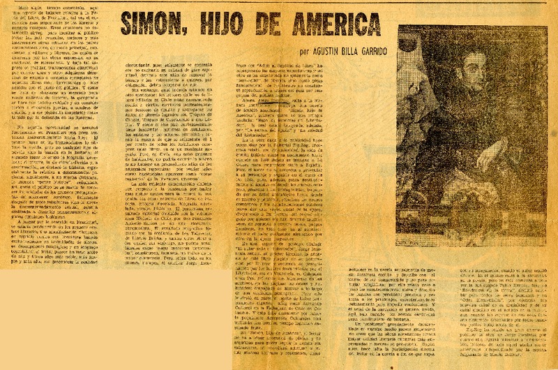Simón, hijo de América  [artículo] Agustín Billa Garrido.