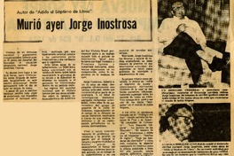 Murió ayer Jorge Inostrosa.  [artículo]