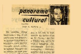 Panorama cultural  [artículo] Jorge A. Barrera A.