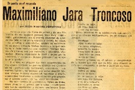 Maximiliano Jara Troncoso  [artículo] Julio Ramírez Fernández.