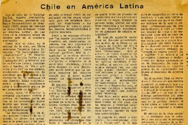 Chile en América Latina  [artículo] Guillermo Gandarillas Miranda.