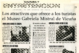 Los atractivos que ofrece a los turistas el Museo Gabriela Mistral de Vicuña  [artículo].