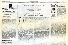 El Recuerdo de Neruda  [artículo].