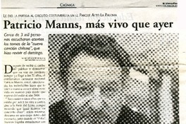 Paricio Manns, más vivo que ayer  [artículo] Macarena Moreno Aguila.