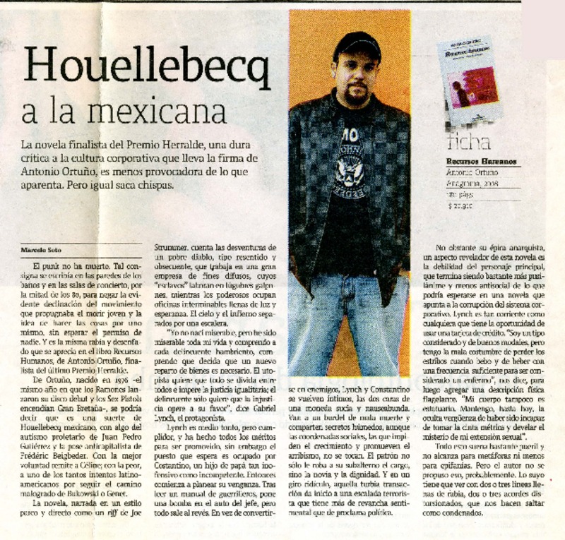Houellebecq a la mexicana  [artículo]Marcelo Soto.