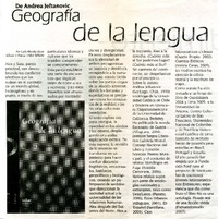 Geografía de la lengua  [artículo]Carla Morales Ebner.