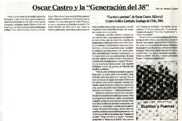 Oscar Castro y la Generaciòn del 38  [artículo] Marino Muñoz Lagos.
