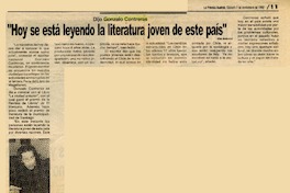 "Hoy se está leyendo la literatura joven de este país"  [artículo] Elías Barticevic.
