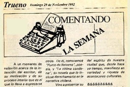 Comentando la semana  [artículo] Amparo Pozo.